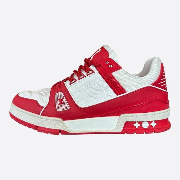 Louis Vuitton Product Red & White Monogram Trainers - Picture 3 of 8